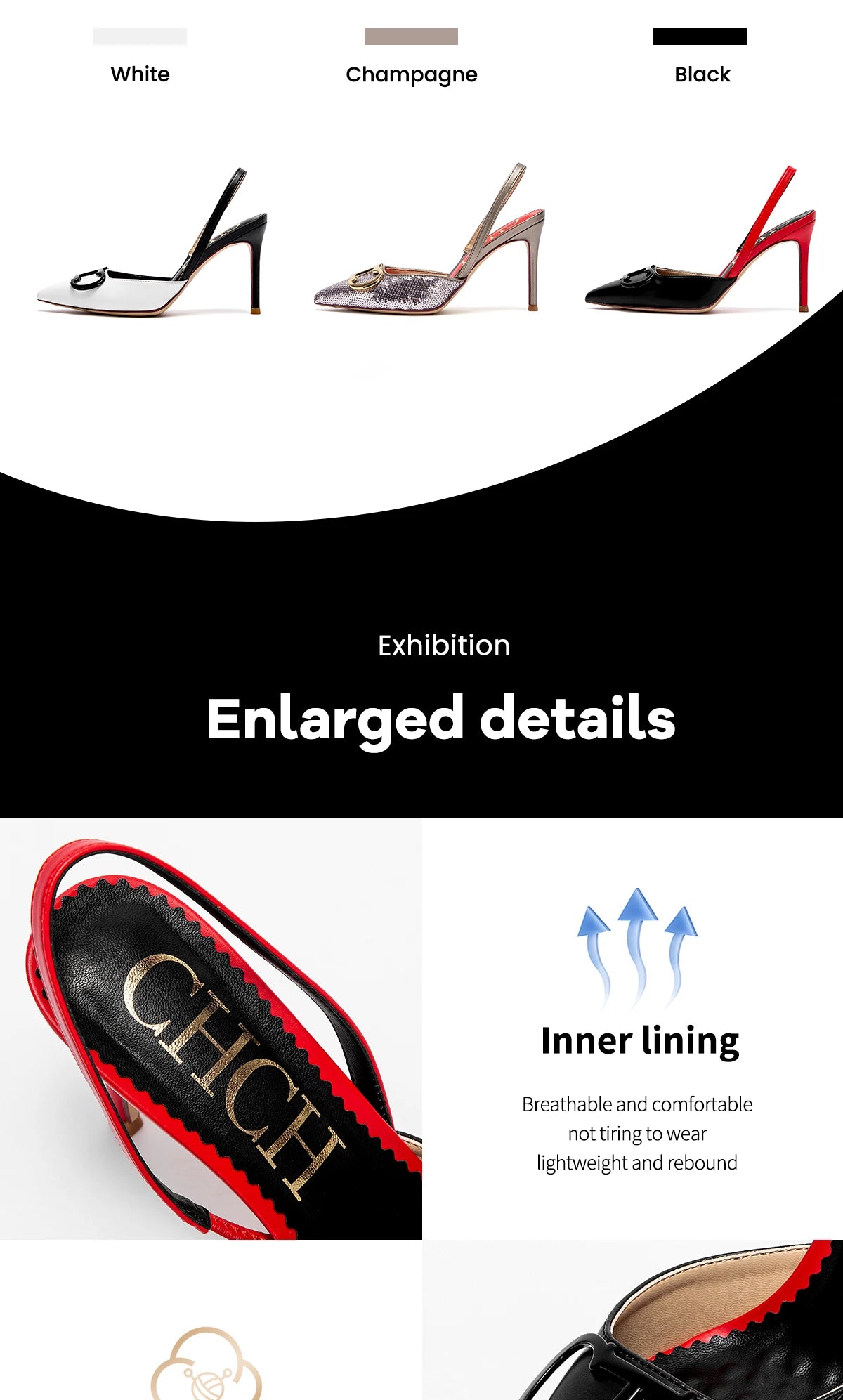 CHCH Women's High Heels 2025 Sharp tip Destiny Closed Toe Strappy Heels Sexy Wedding Bridal Party Dress Shoes 9cm